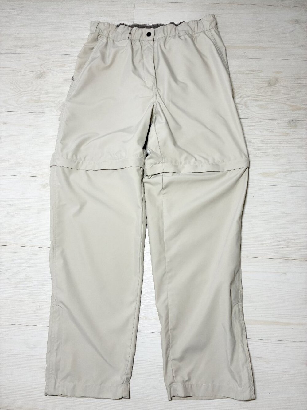 Rugged Exposure Men's M Convertible Hiking Cargo Pants Beige Khaki 32x30 Zip Off